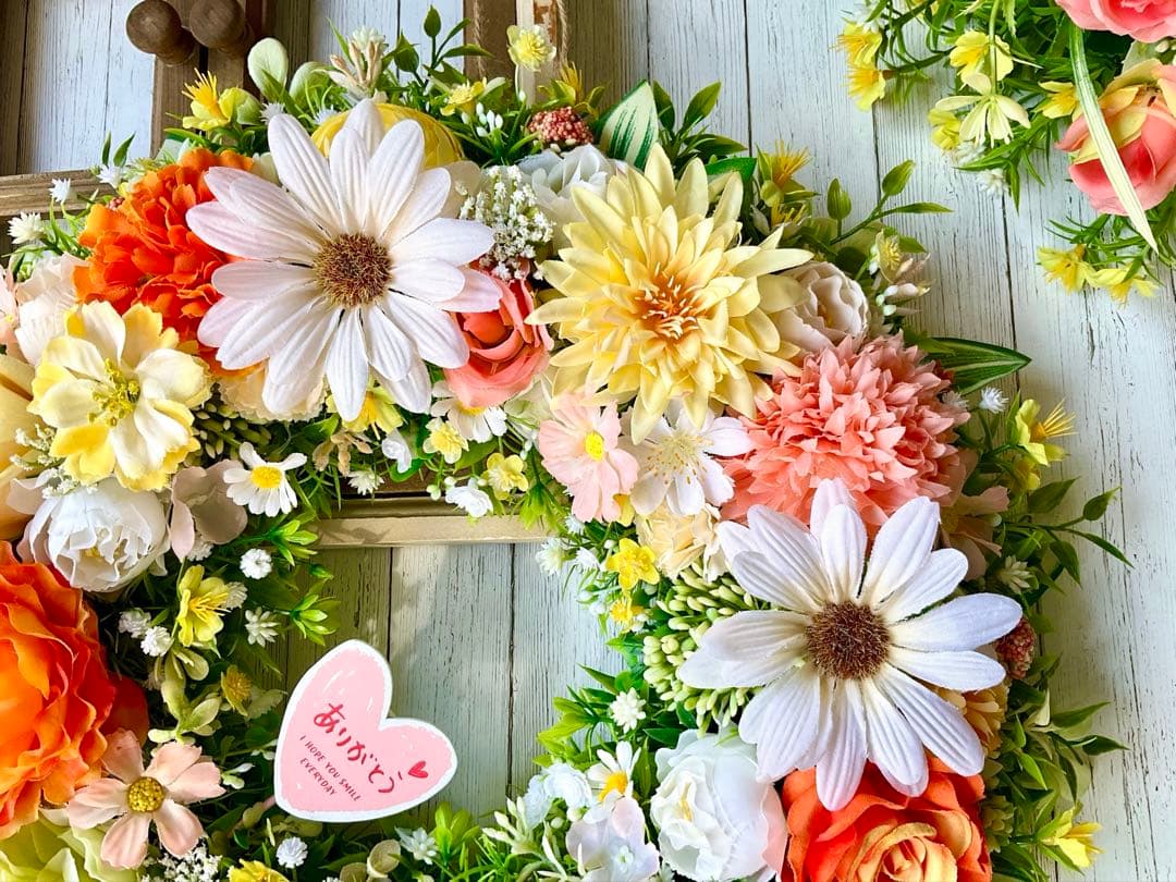 フラワーリース　母の日　母の日リース　春リース　ラナンキュラスリース　42㎝