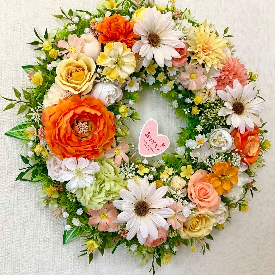 フラワーリース　母の日　母の日リース　春リース　ラナンキュラスリース　42㎝