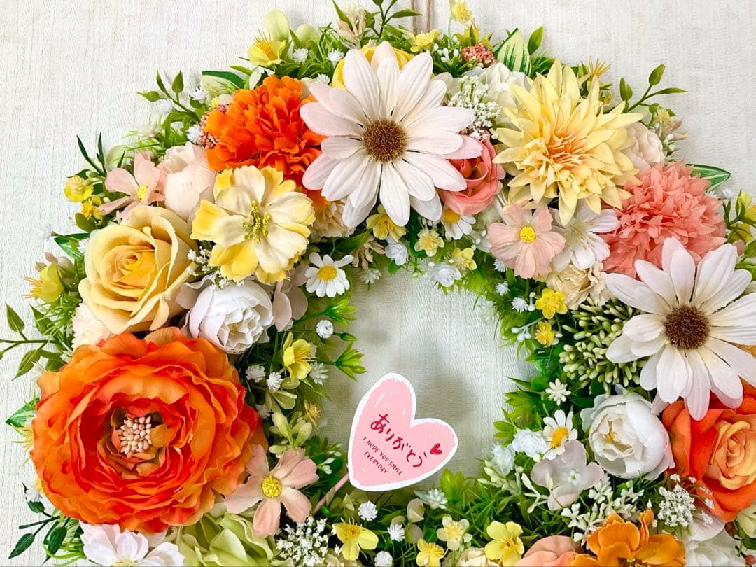 フラワーリース　母の日　母の日リース　春リース　ラナンキュラスリース　42㎝