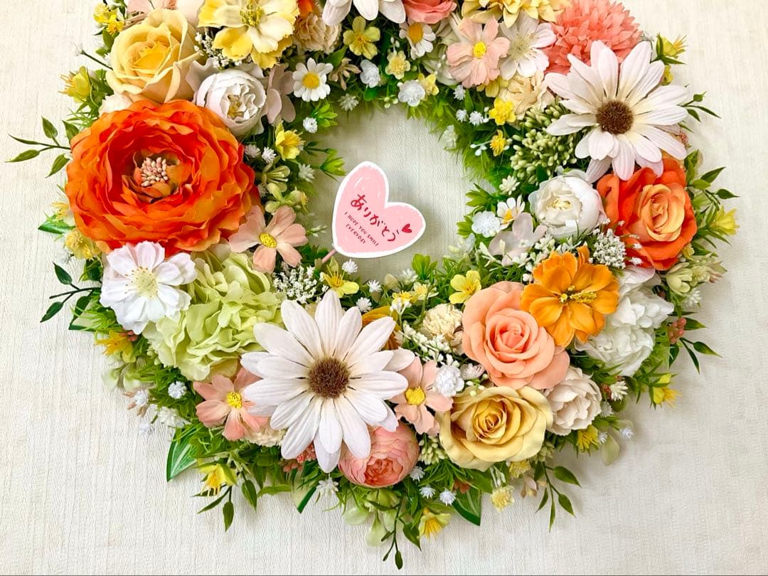 フラワーリース　母の日　母の日リース　春リース　ラナンキュラスリース　42㎝