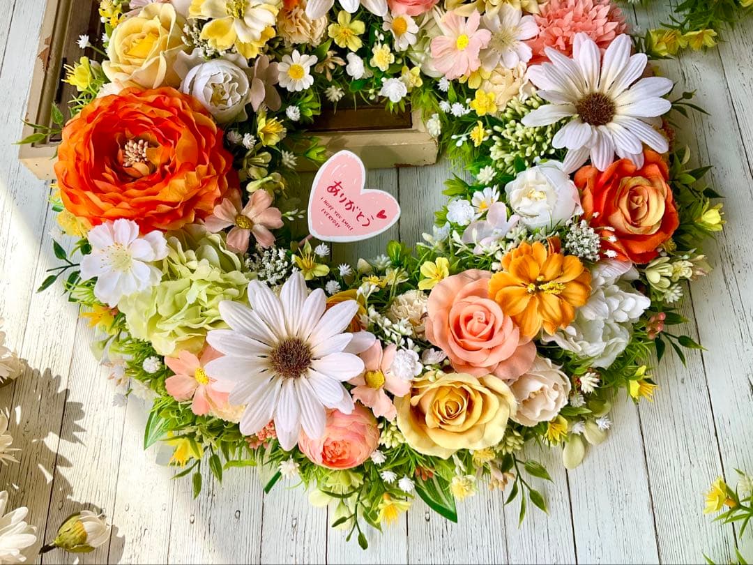 フラワーリース　母の日　母の日リース　春リース　ラナンキュラスリース　42㎝
