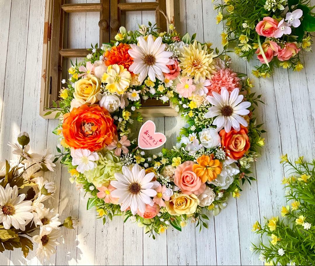 フラワーリース　母の日　母の日リース　春リース　ラナンキュラスリース　42㎝