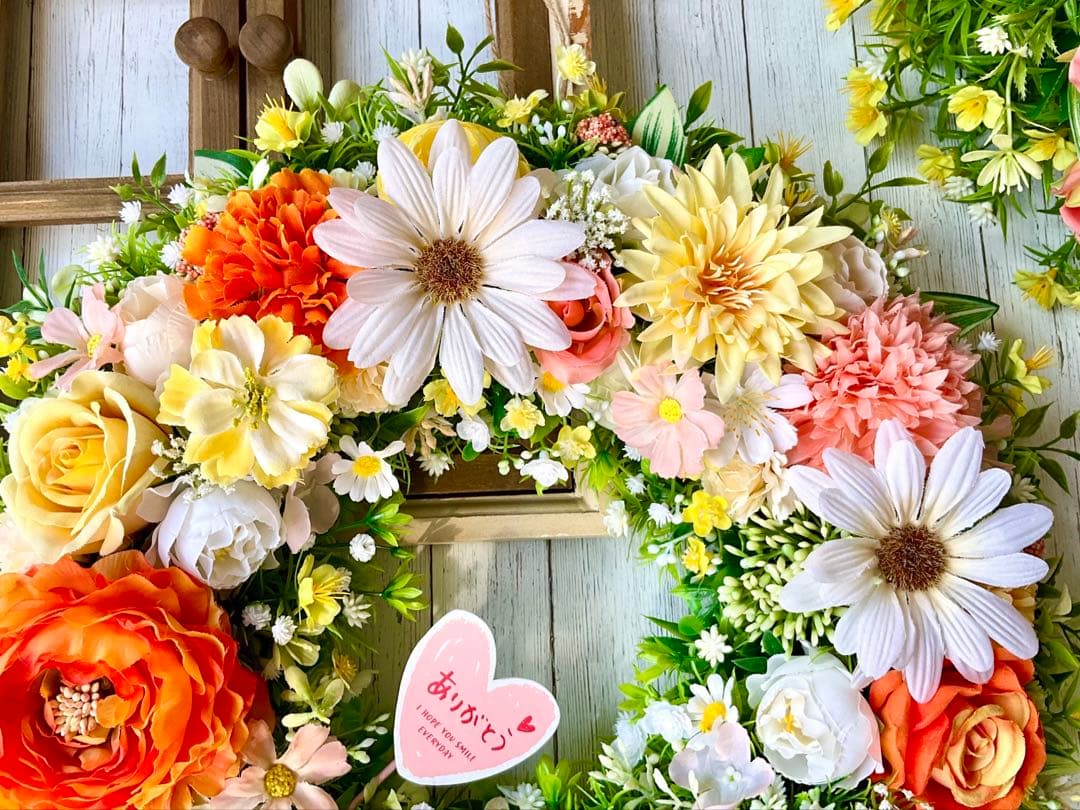 フラワーリース　母の日　母の日リース　春リース　ラナンキュラスリース　42㎝