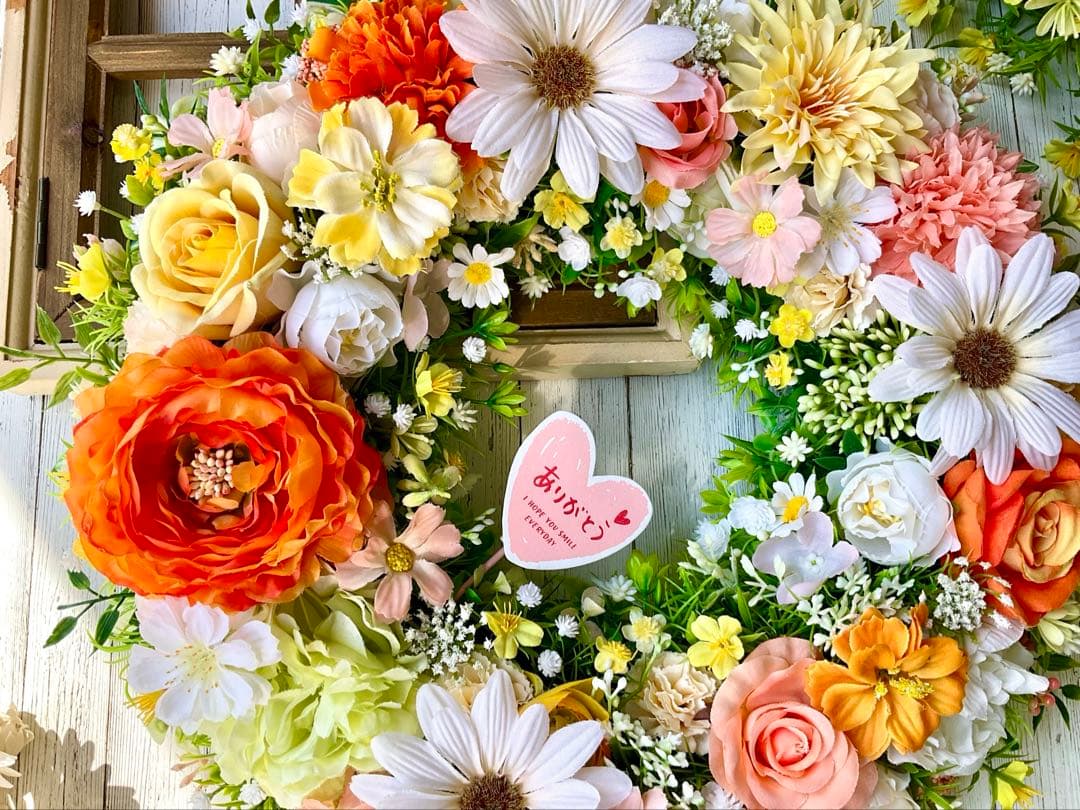 フラワーリース　母の日　母の日リース　春リース　ラナンキュラスリース　42㎝