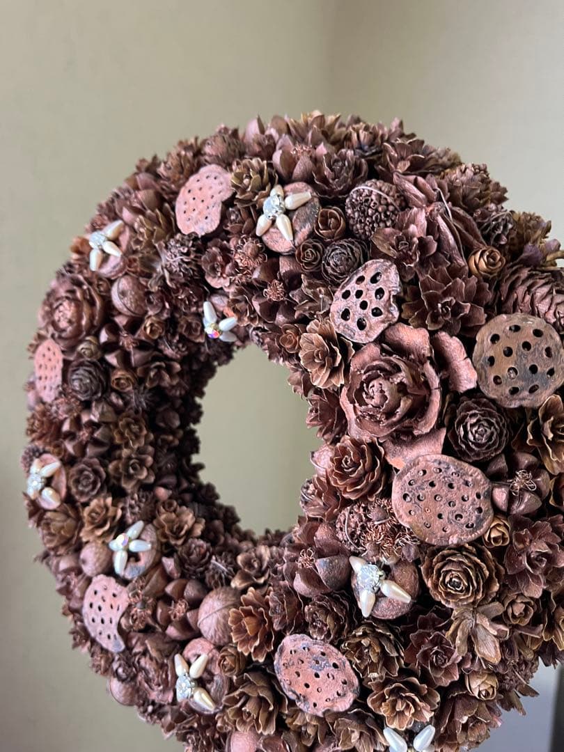 【ハンドメイド】木の実リース26センチ