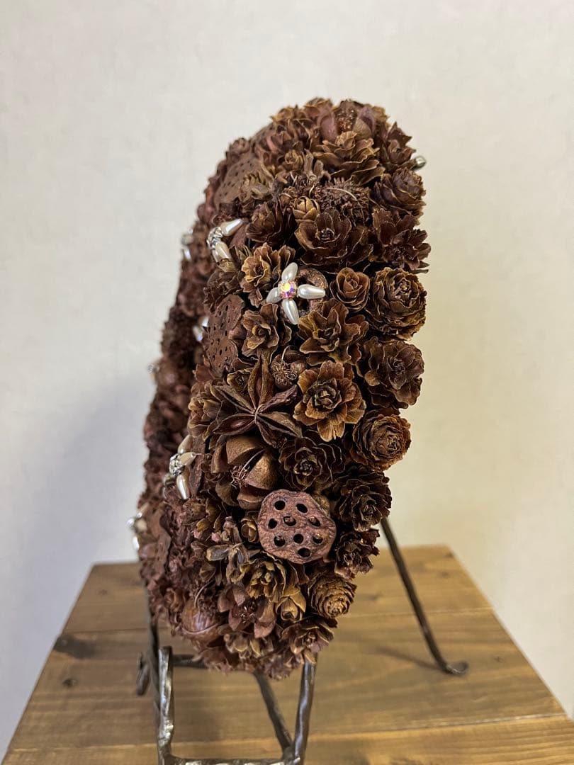 【ハンドメイド】木の実リース26センチ