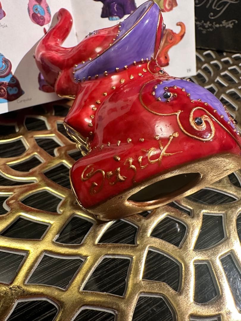 ソワジックSoizick リモージュ焼　ハンドペイント　お洒落な象　Alfred