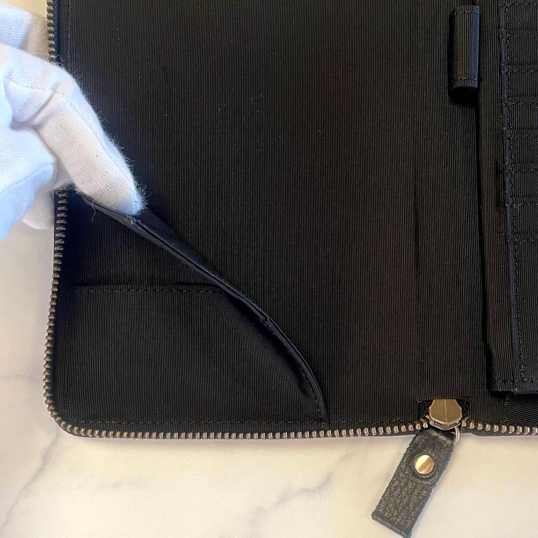 豊岡工房⭐︎牛革 お薬手帳 マルチケース 多機能 財布 ブラック　日本製