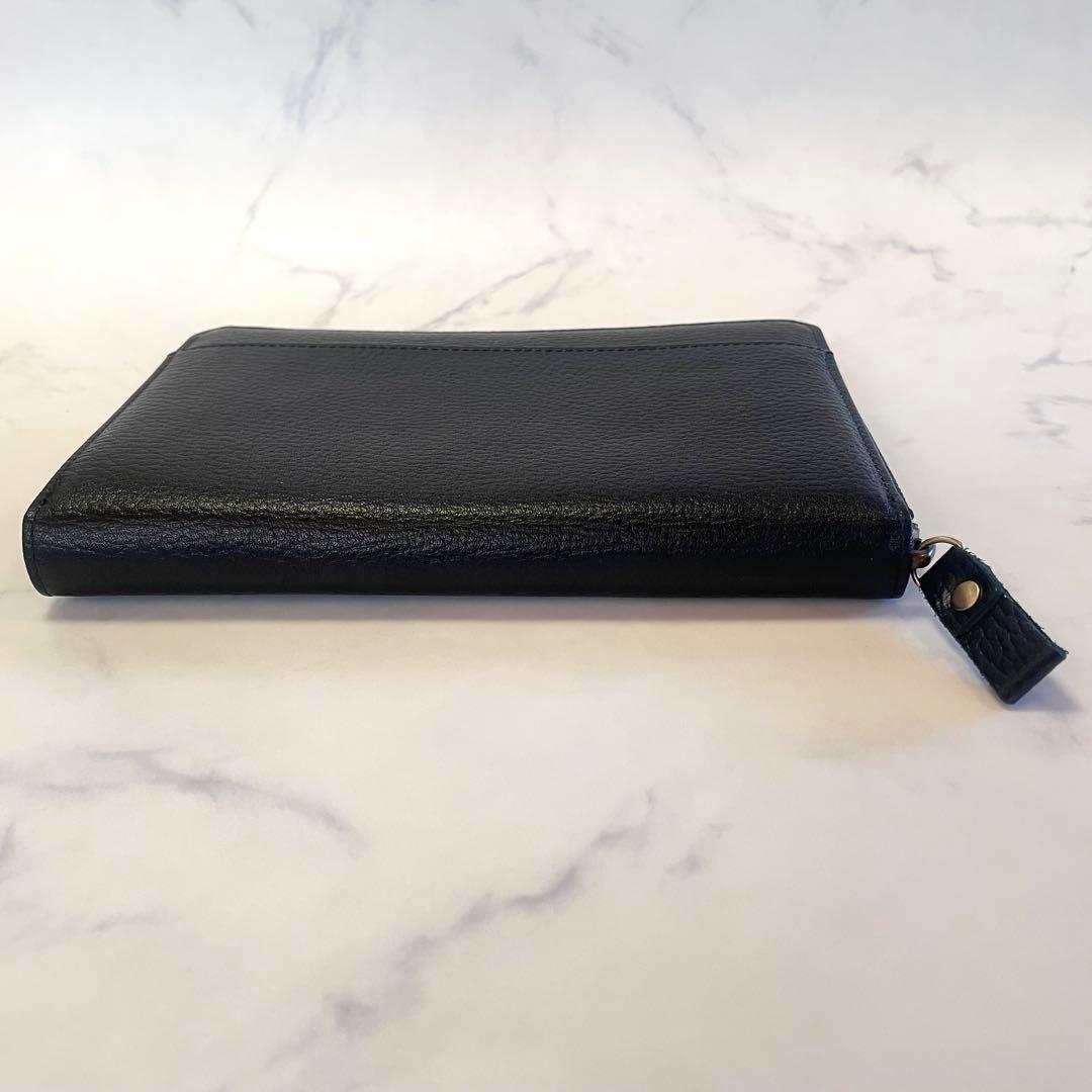 豊岡工房⭐︎牛革 お薬手帳 マルチケース 多機能 財布 ブラック　日本製