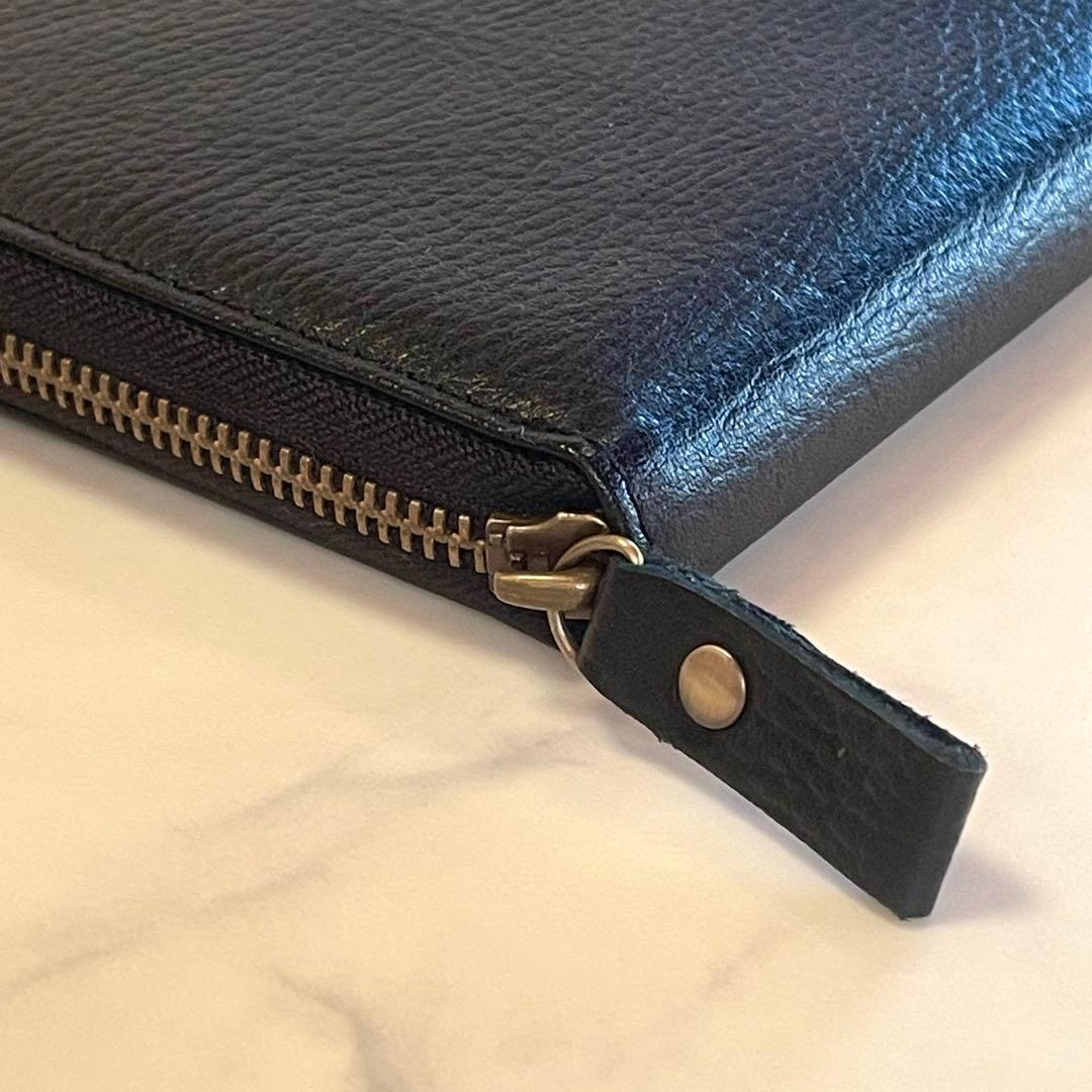 豊岡工房⭐︎牛革 お薬手帳 マルチケース 多機能 財布 ブラック　日本製