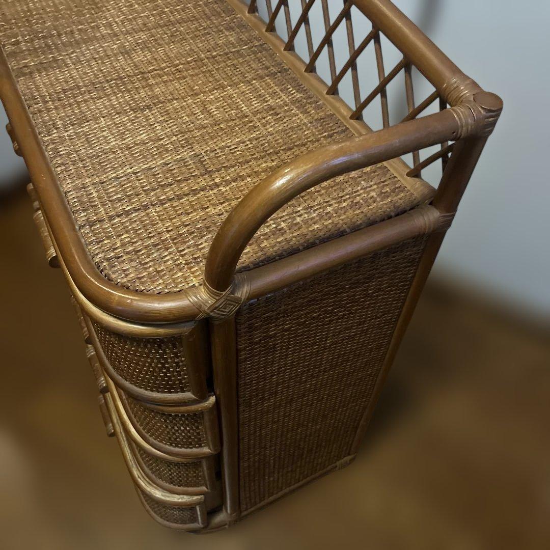 ヴィンテージラタン　籐家具 チェスト　4段引き出し タンス　ラタン