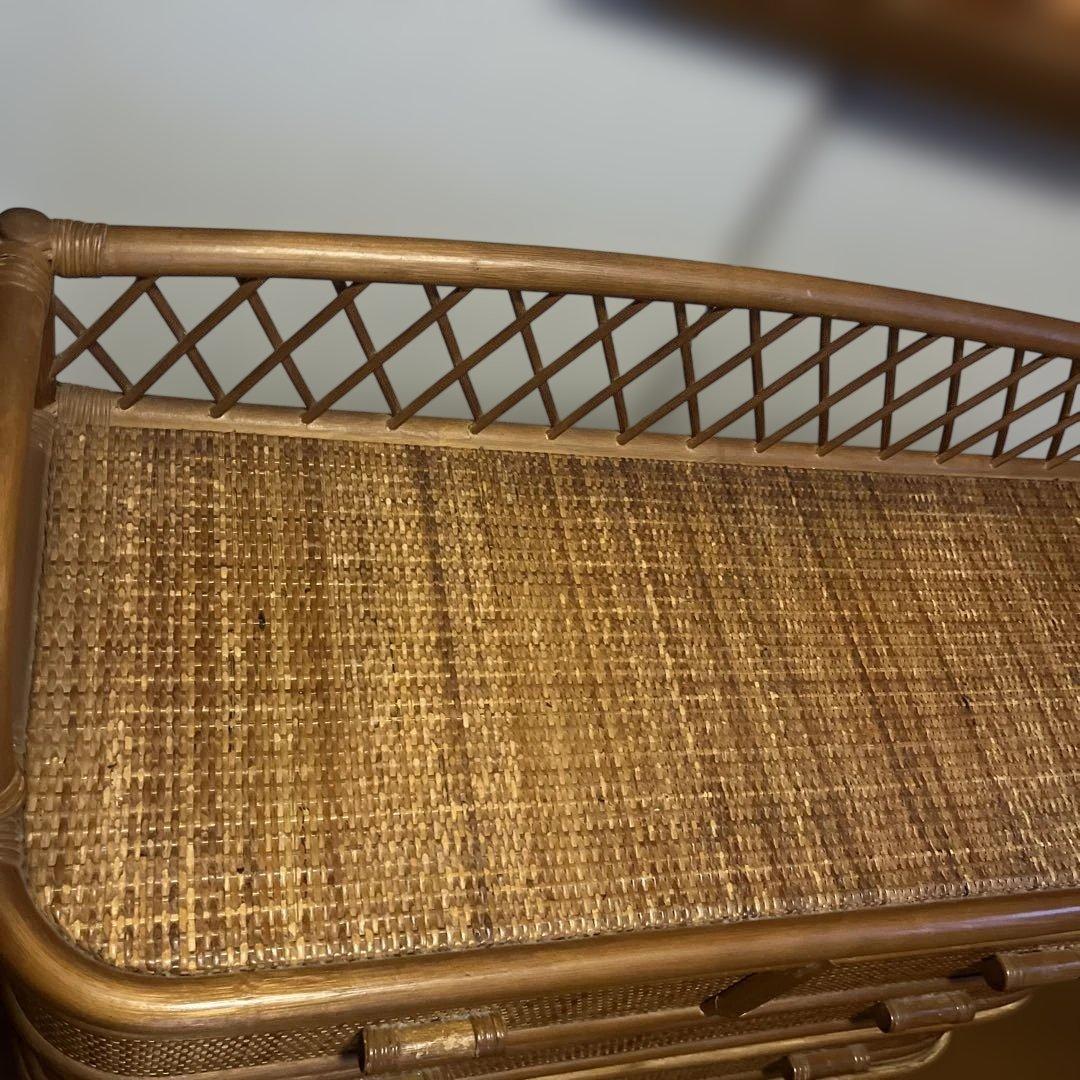 ヴィンテージラタン　籐家具 チェスト　4段引き出し タンス　ラタン