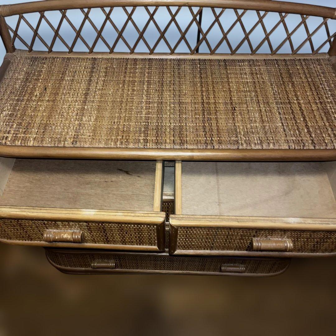 ヴィンテージラタン　籐家具 チェスト　4段引き出し タンス　ラタン