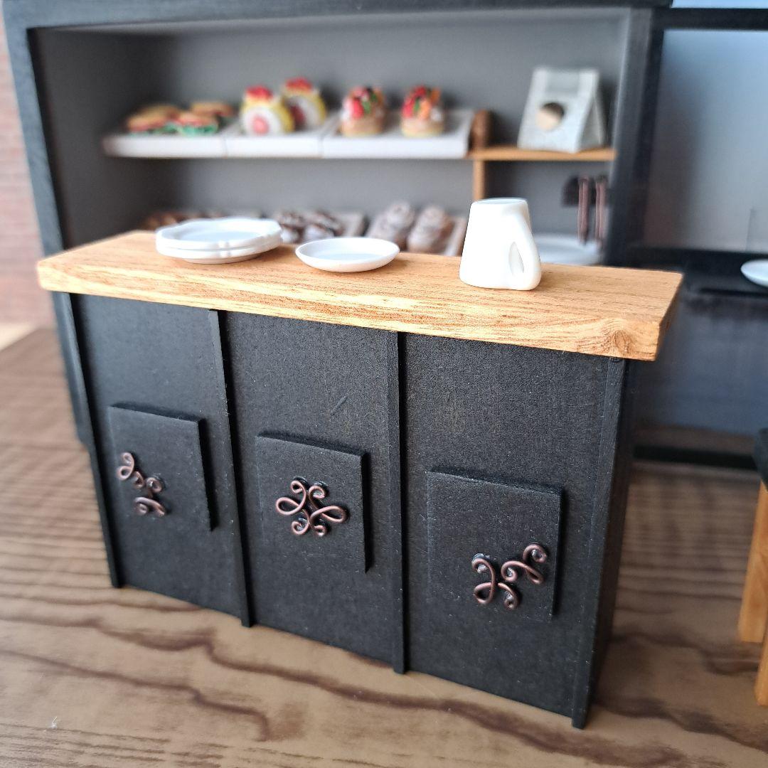 201 ミニチュアカフェ ブラック ドールハウス シルバニアファミリー