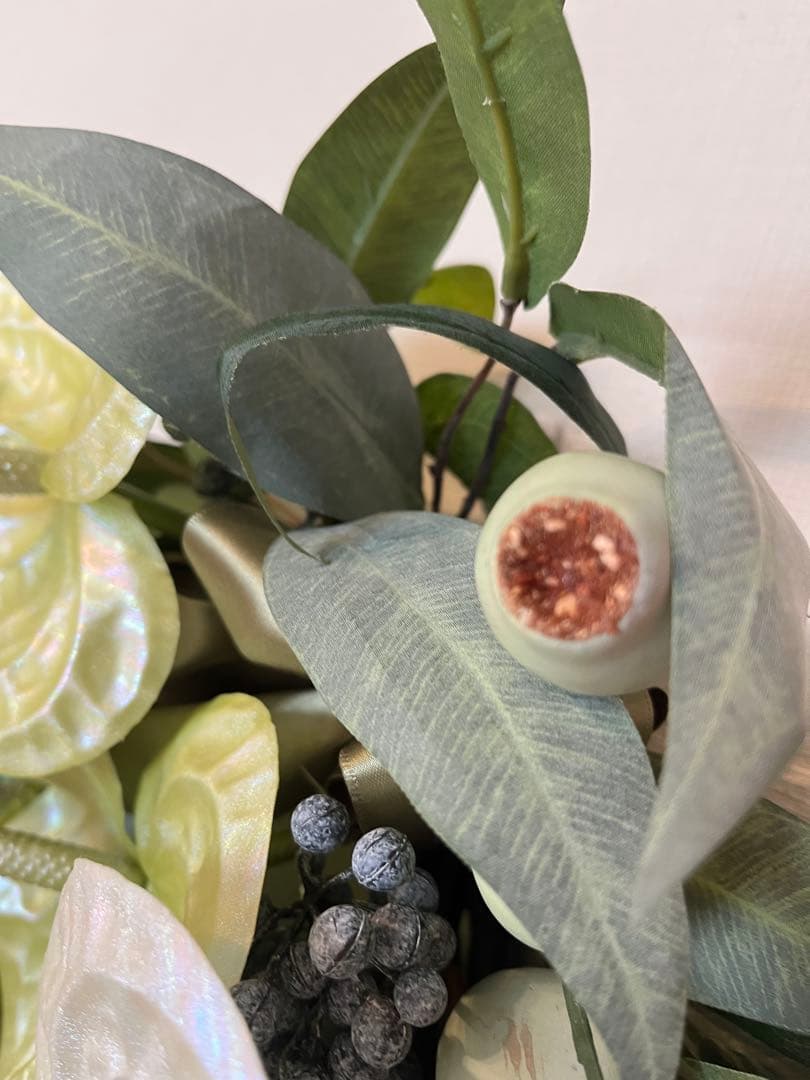 ハンドメイドメイドアーティフィシャルフラワーサマー　アンスリーム馬蹄形リース31