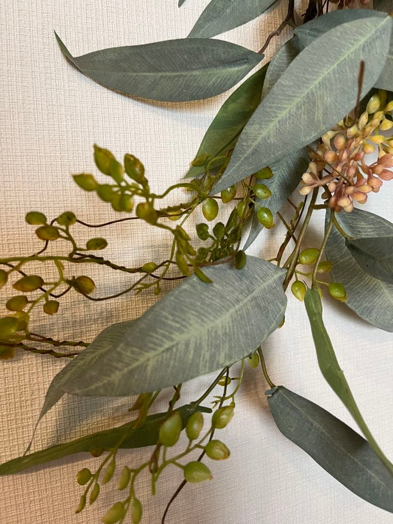 ハンドメイドメイドアーティフィシャルフラワーサマー　アンスリーム馬蹄形リース31