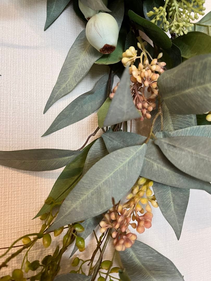 ハンドメイドメイドアーティフィシャルフラワーサマー　アンスリーム馬蹄形リース31