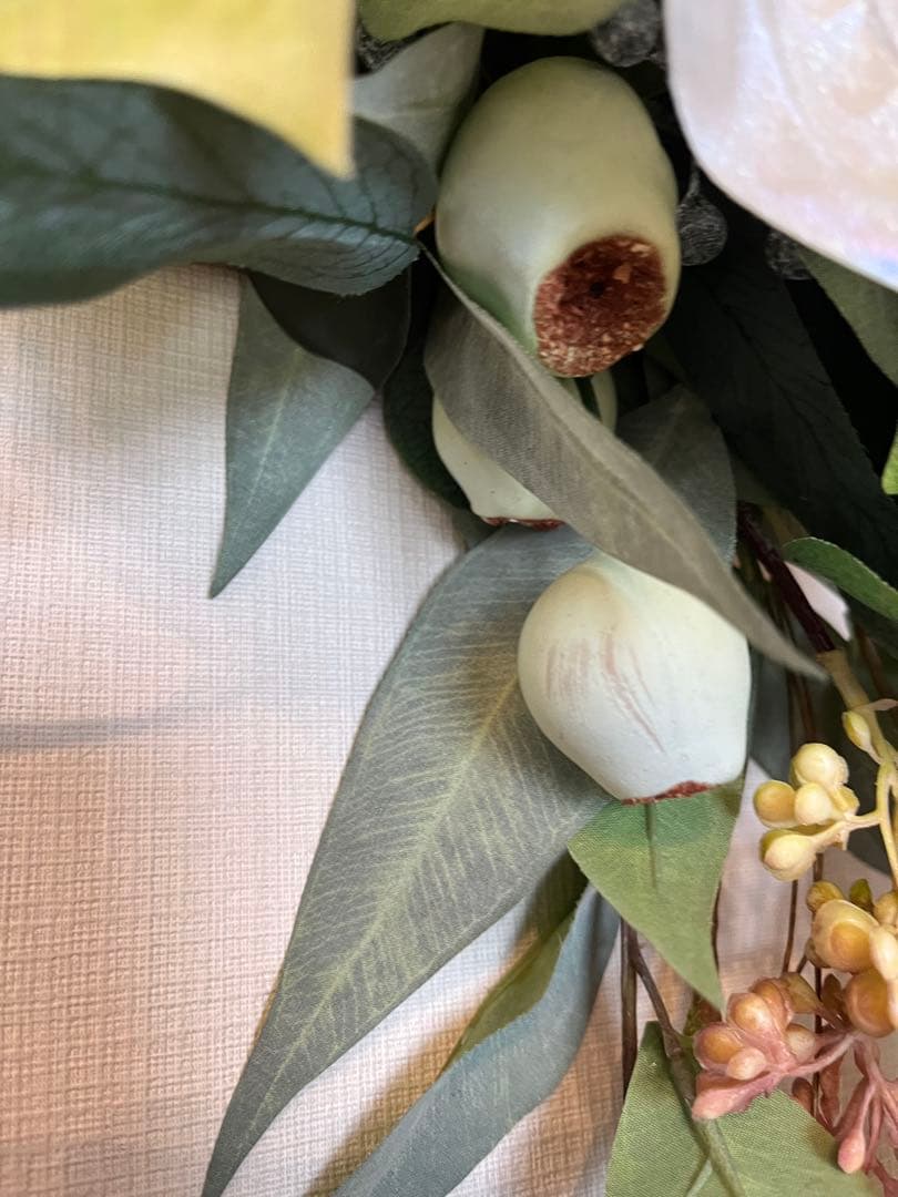 ハンドメイドメイドアーティフィシャルフラワーサマー　アンスリーム馬蹄形リース31