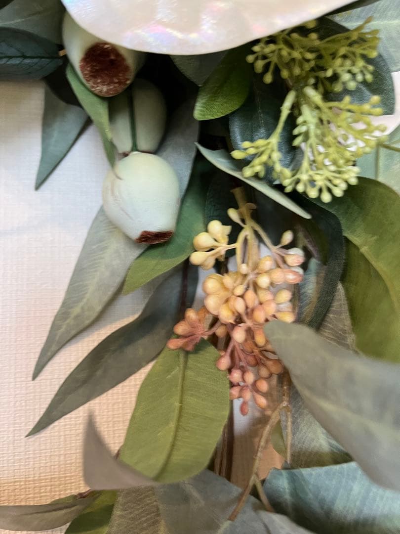 ハンドメイドメイドアーティフィシャルフラワーサマー　アンスリーム馬蹄形リース31