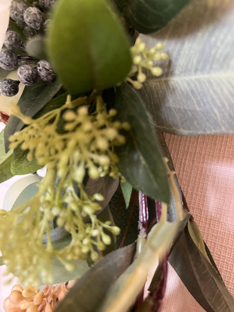 ハンドメイドメイドアーティフィシャルフラワーサマー　アンスリーム馬蹄形リース31