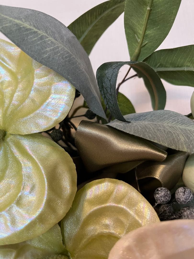 ハンドメイドメイドアーティフィシャルフラワーサマー　アンスリーム馬蹄形リース31