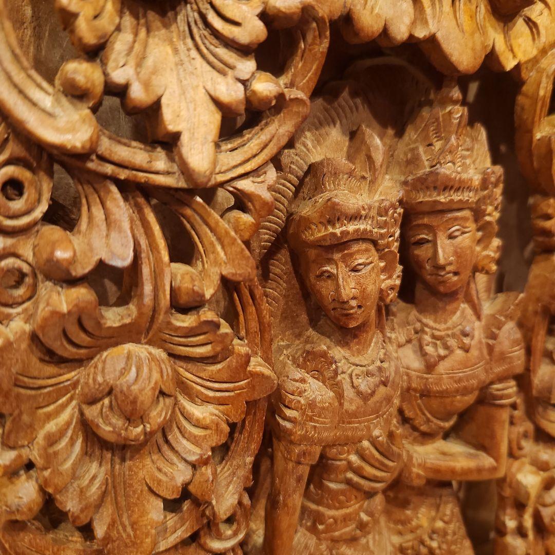 バリ島　彫刻　木彫り　レリーフ　ラーマ　シータ