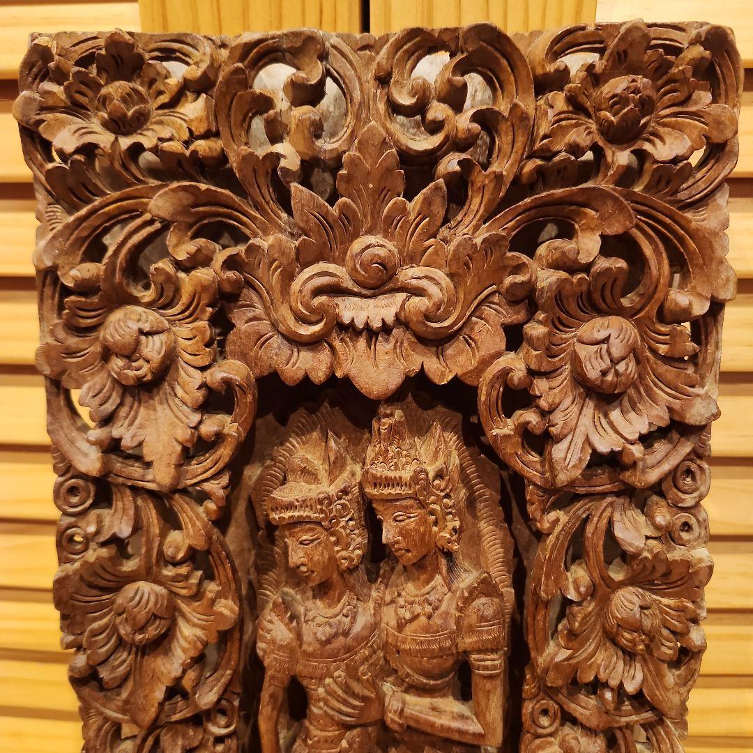 バリ島　彫刻　木彫り　レリーフ　ラーマ　シータ