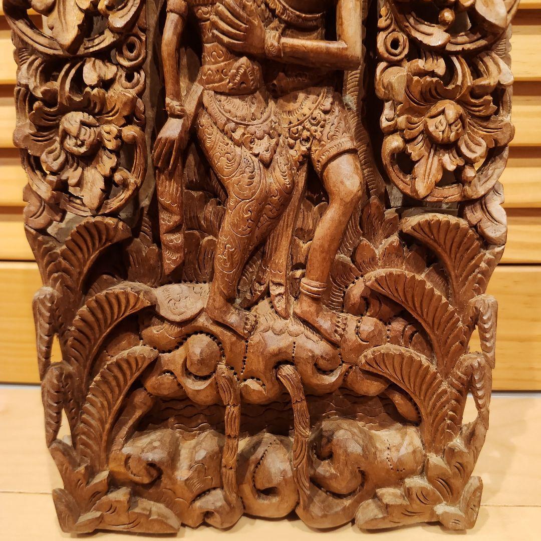バリ島　彫刻　木彫り　レリーフ　ラーマ　シータ