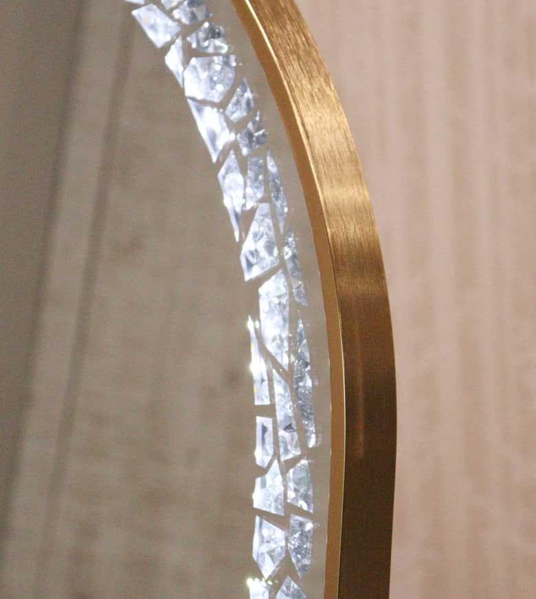 スタンドミラー ゴールド LEDミラー ミラー家具 立てかけ 鏡 女優ミラー