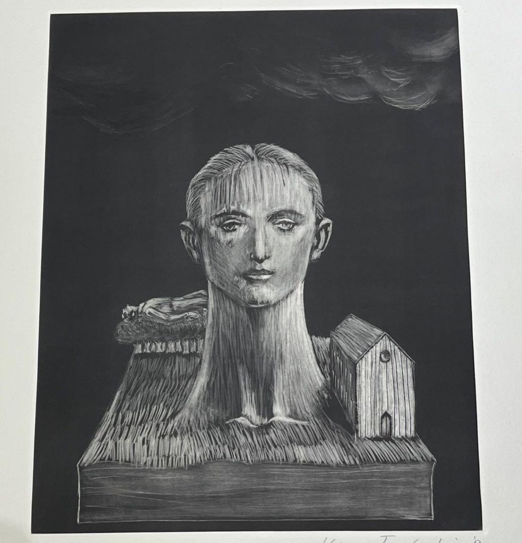 【真作保証】舟越桂「荒地の夜」2013 銅版画 AP サイン入