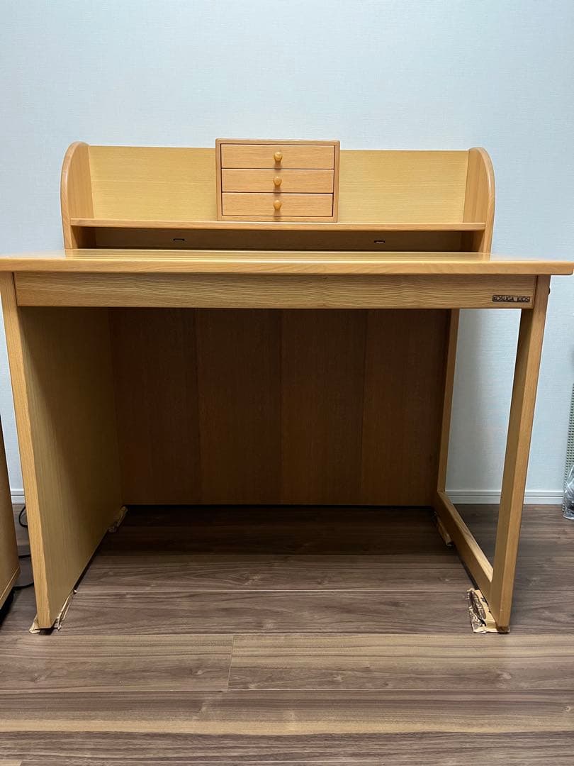 コスガ　学習机(机・上棚・引き出し三点セットの机)