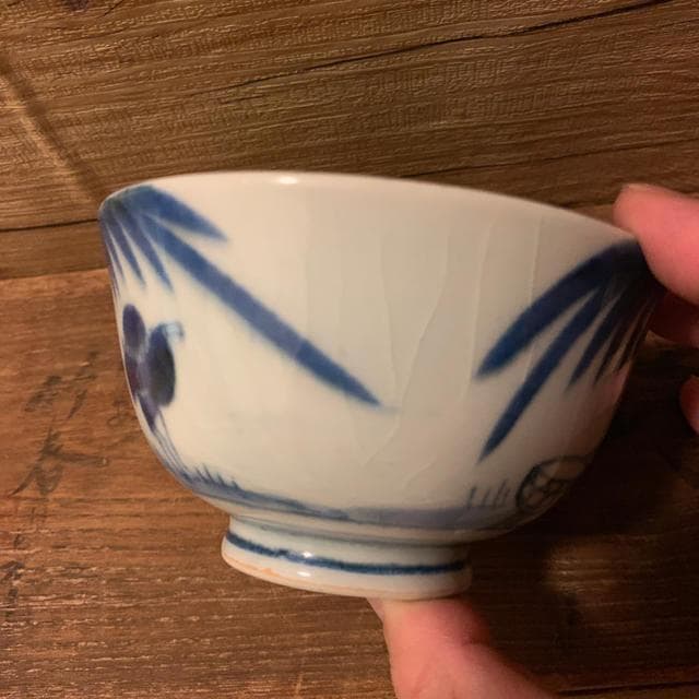 赤色花柄木製箸