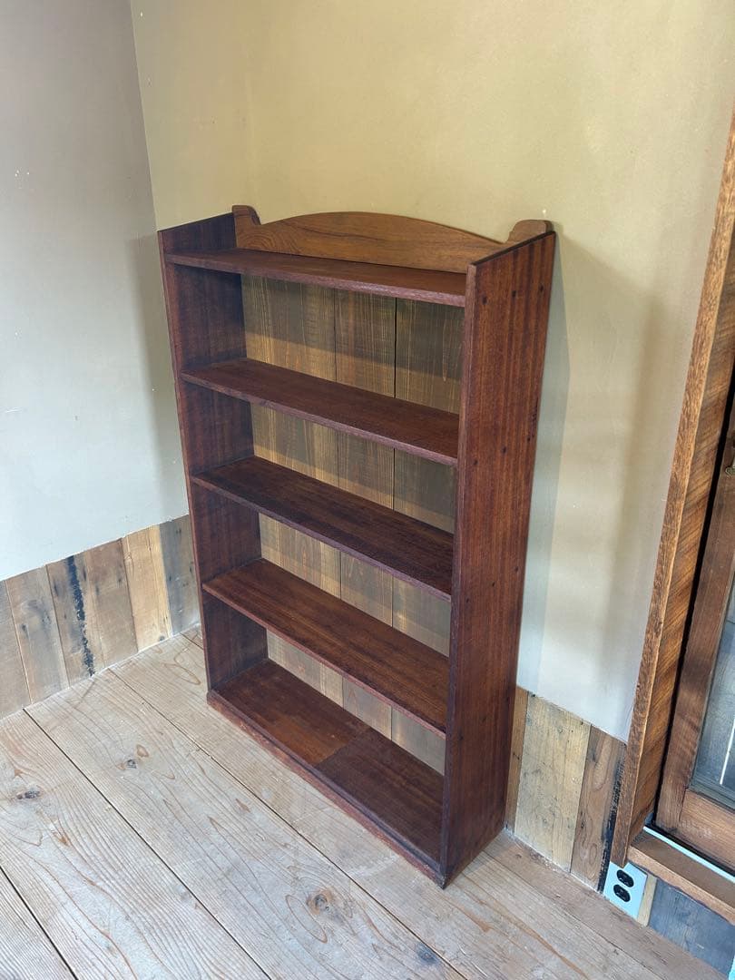 アンティーク　木製4段本棚 ダークブラウン