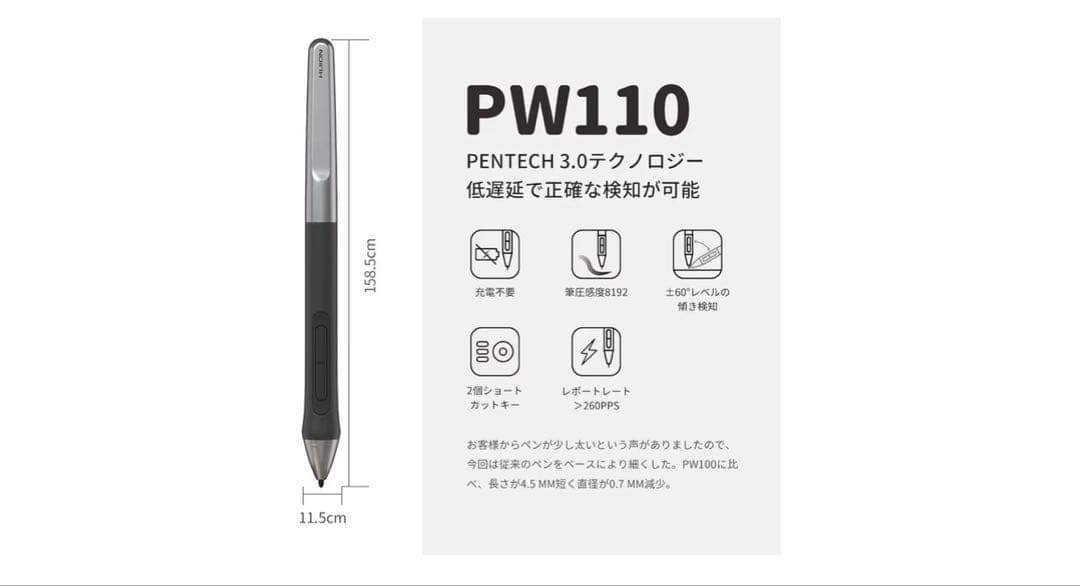 HUION Inspiroy 2 ペンタブレット PW110