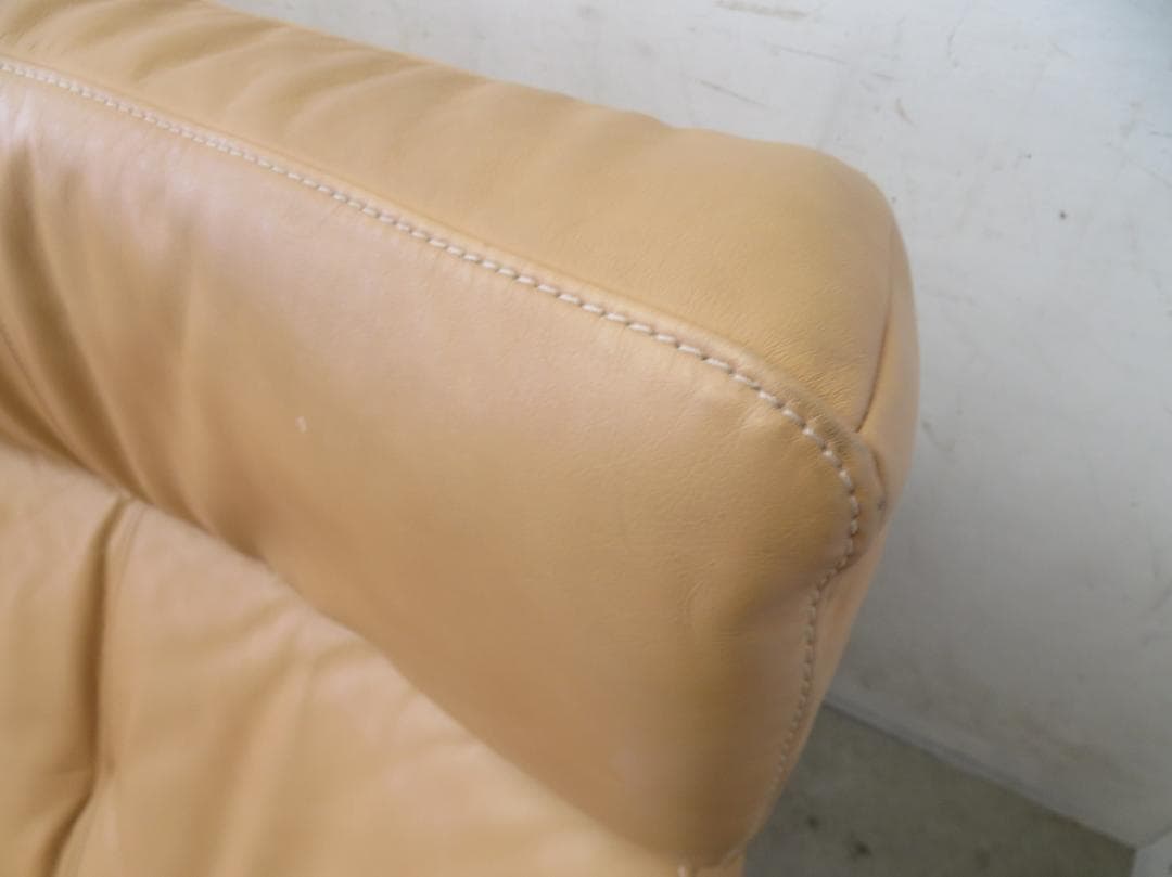 美品■カリモク■本革■ZT7303■ハイバック■3人掛けソファ■36万円■