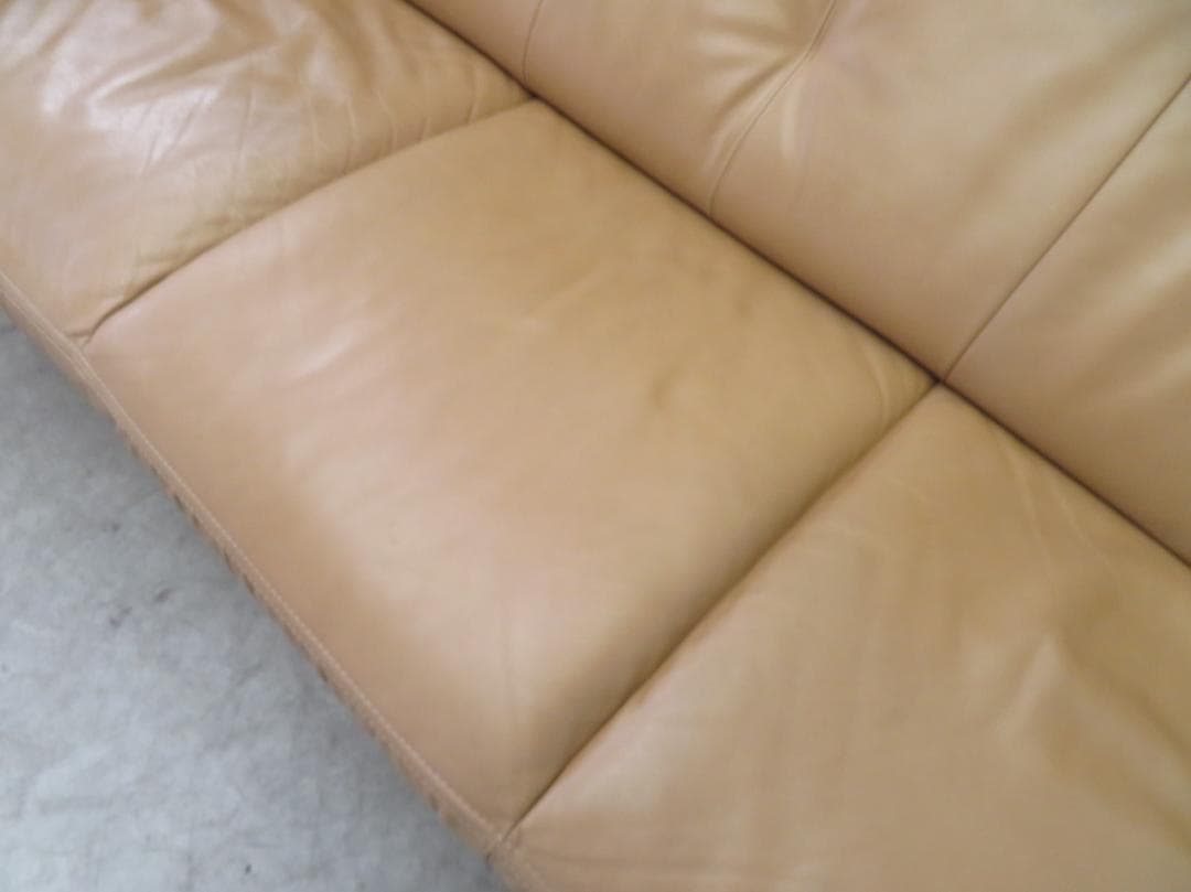 美品■カリモク■本革■ZT7303■ハイバック■3人掛けソファ■36万円■