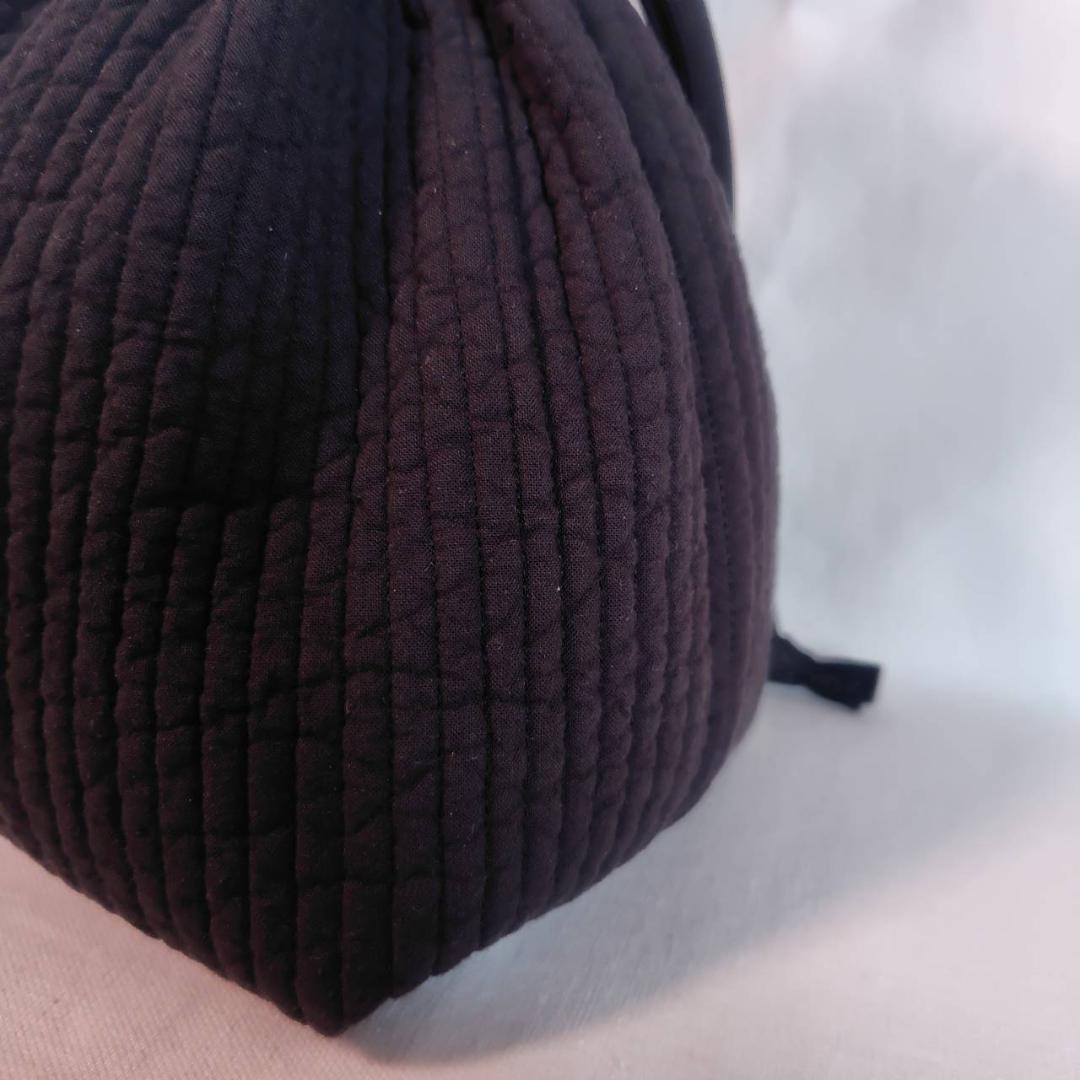 外側ポケット ショルダー 底板ヌビ☆ボンボンバッグ☆ ダークグレー ヌビ 巾着