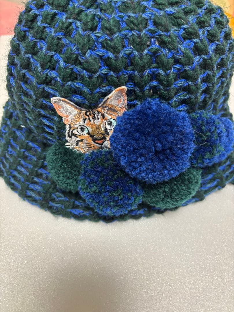 fairy.hat 猫モチーフ帽子 ポンポン 作家帽子