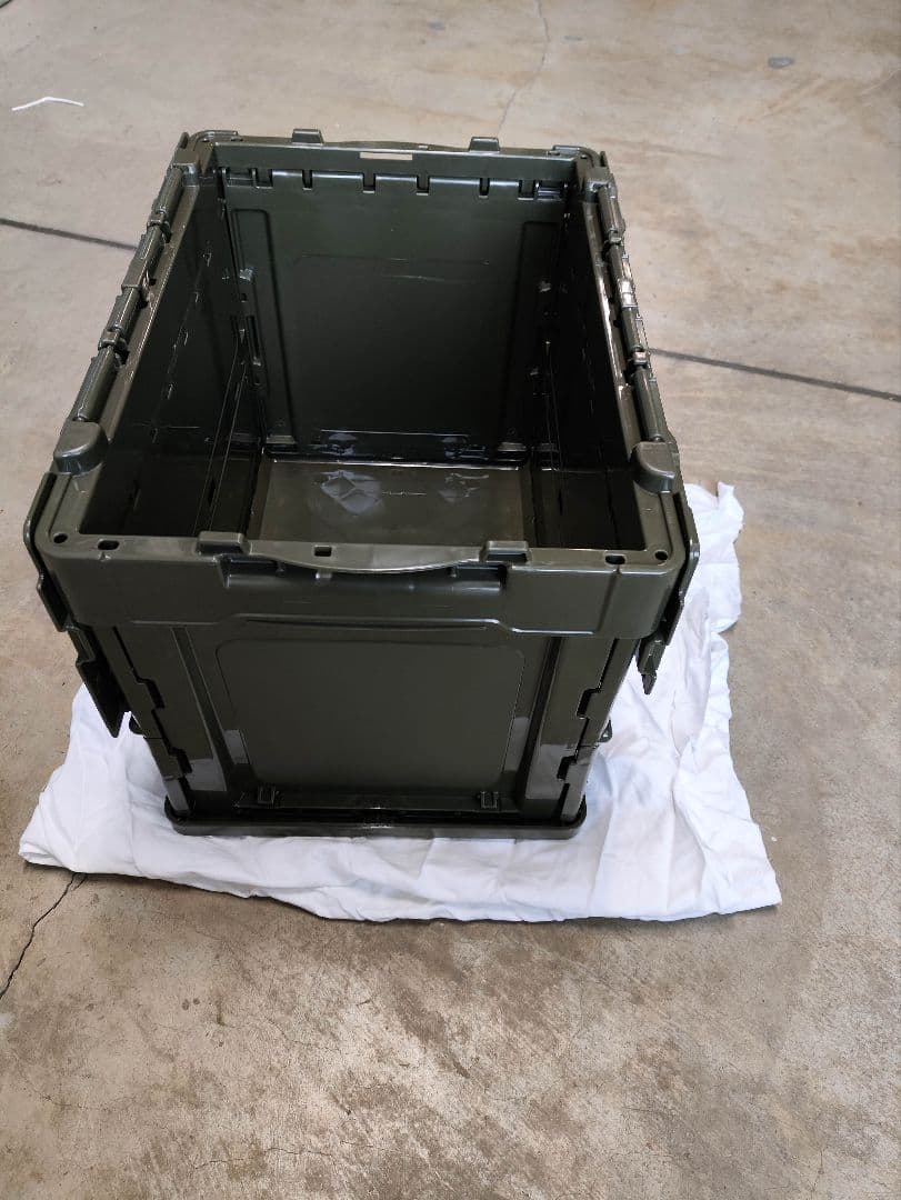 エスコ 20L 折畳コンテナ ケース OD色蓋付5個