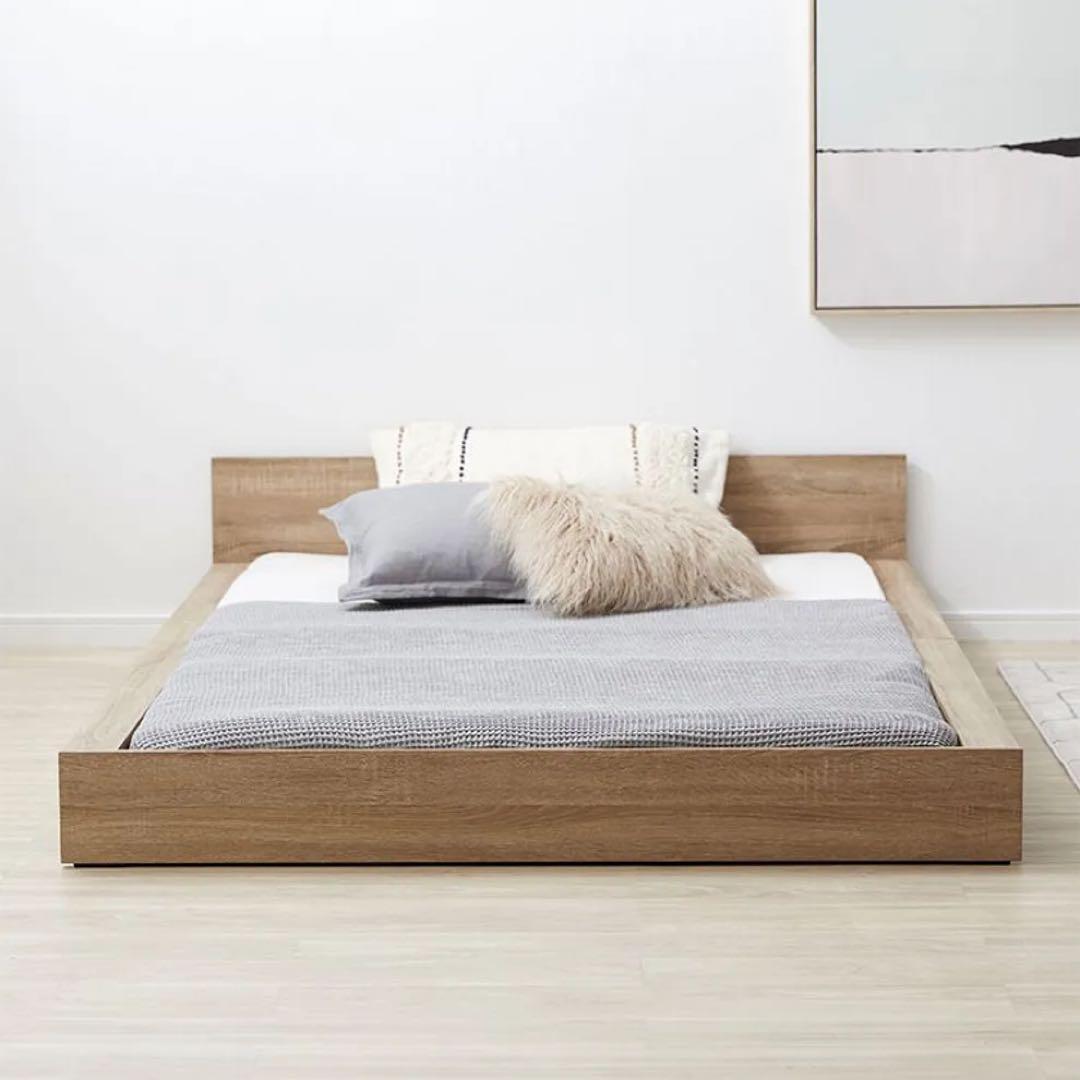 青梅市引渡し⭐︎LOWYA セミダブルベッドフレーム（すのこ付き）ローベッド