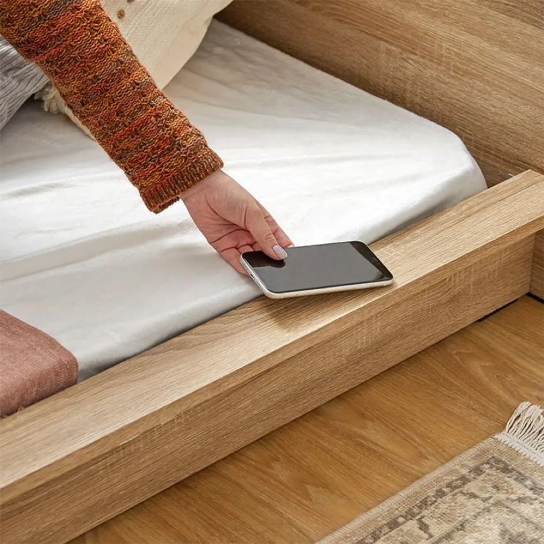 青梅市引渡し⭐︎LOWYA セミダブルベッドフレーム（すのこ付き）ローベッド