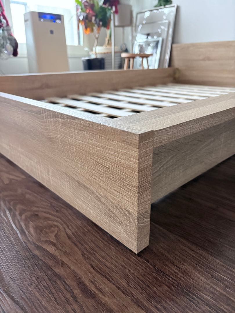 青梅市引渡し⭐︎LOWYA セミダブルベッドフレーム（すのこ付き）ローベッド