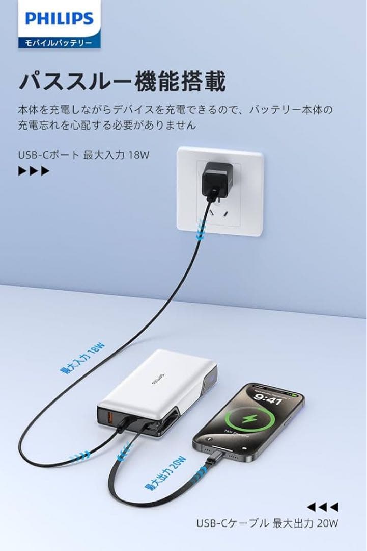 Philips (フィリップス) Powerbank 20000mAh