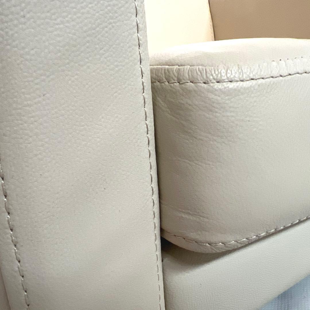 ミニサイズ・本革ソファ・アイボリー・キッズサイズ1人掛け・横幅55cm