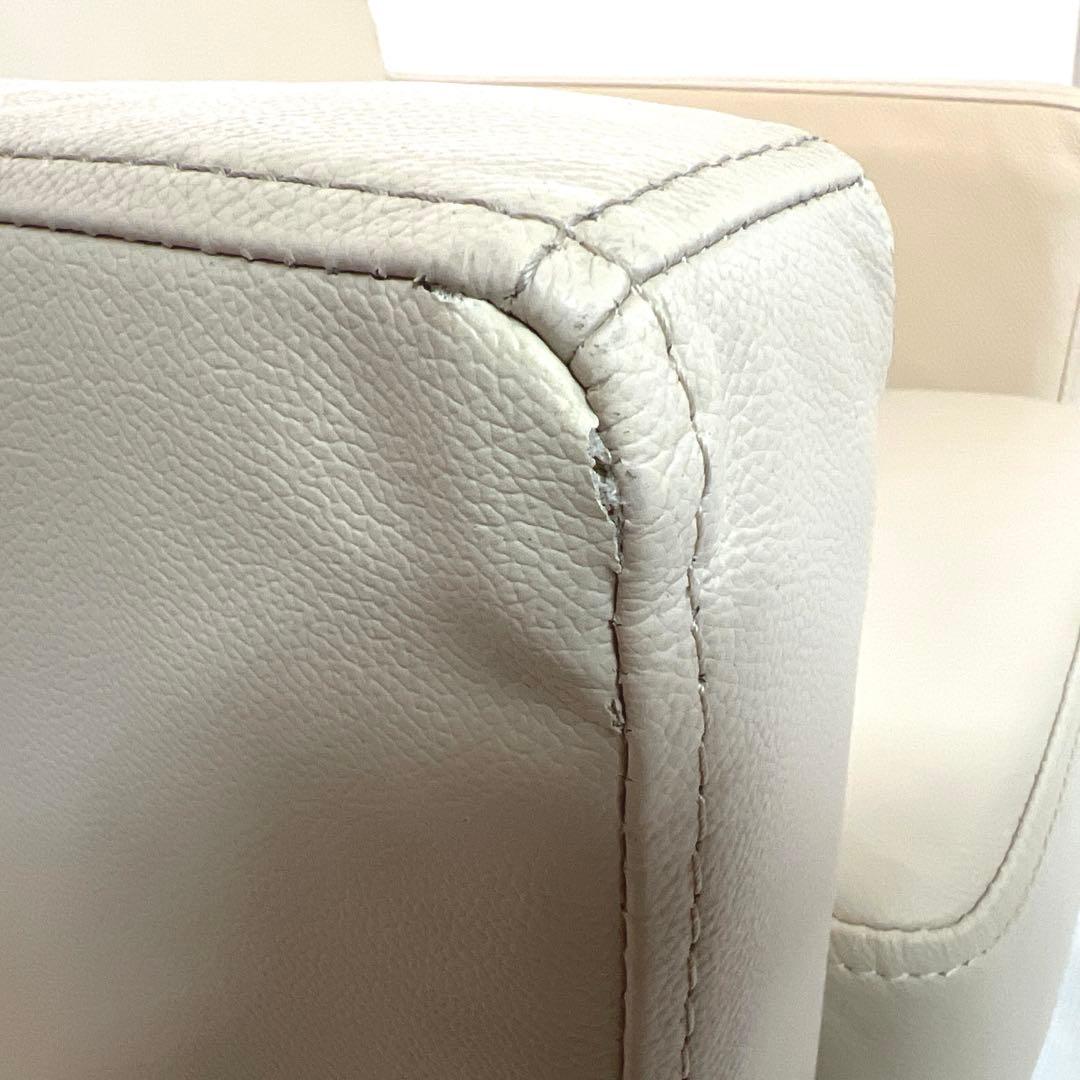ミニサイズ・本革ソファ・アイボリー・キッズサイズ1人掛け・横幅55cm