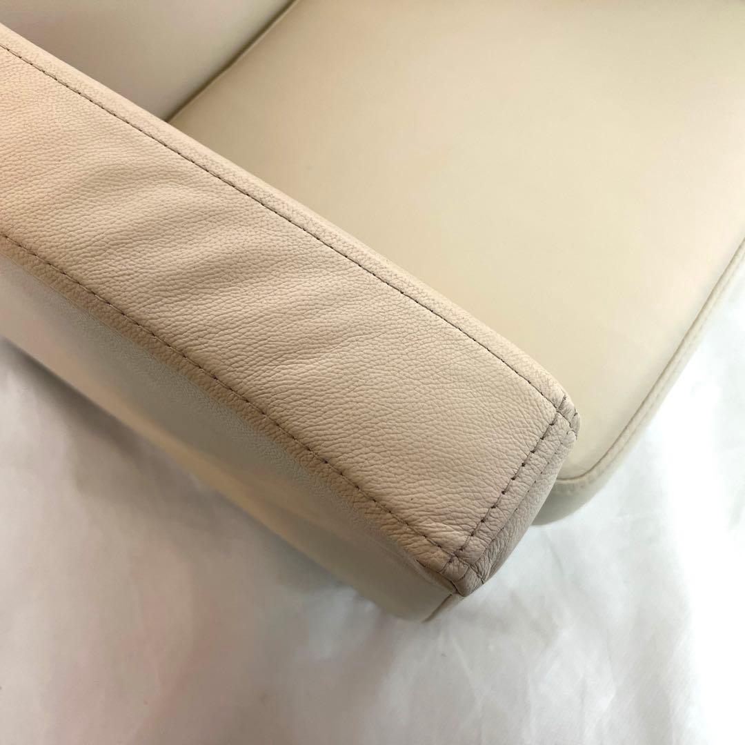 ミニサイズ・本革ソファ・アイボリー・キッズサイズ1人掛け・横幅55cm