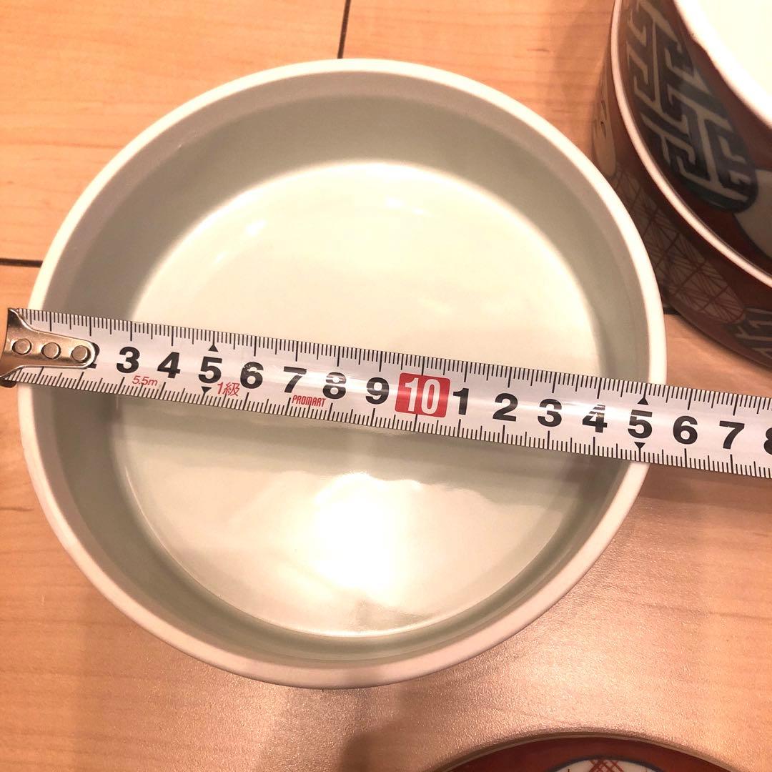 有田焼　陶祥窯　３段重　重箱　お重　お節　丸紋　赤絵