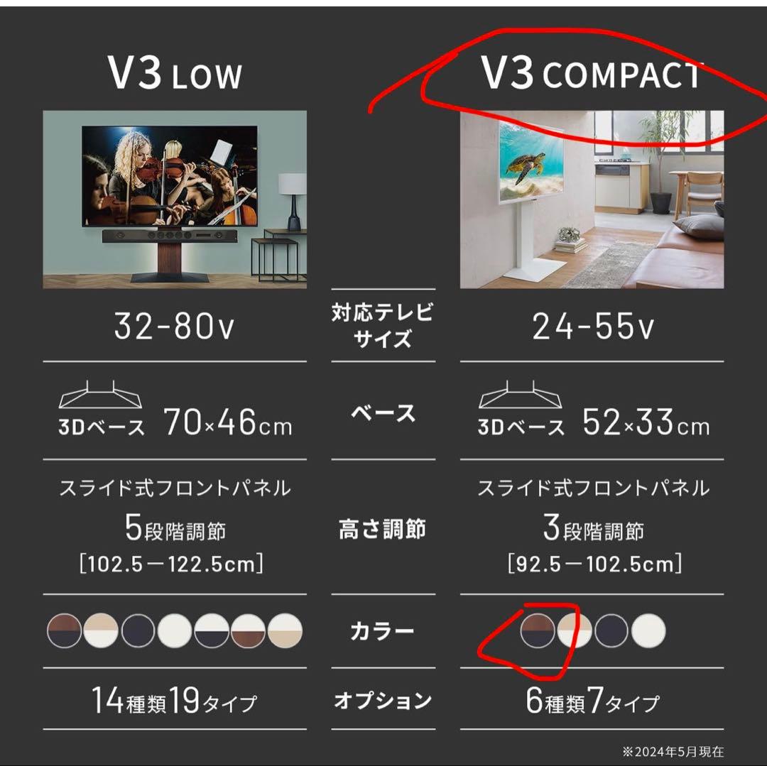 EQUALS イコールズテレビスタンド WALL V3 COMPACTロータイプ