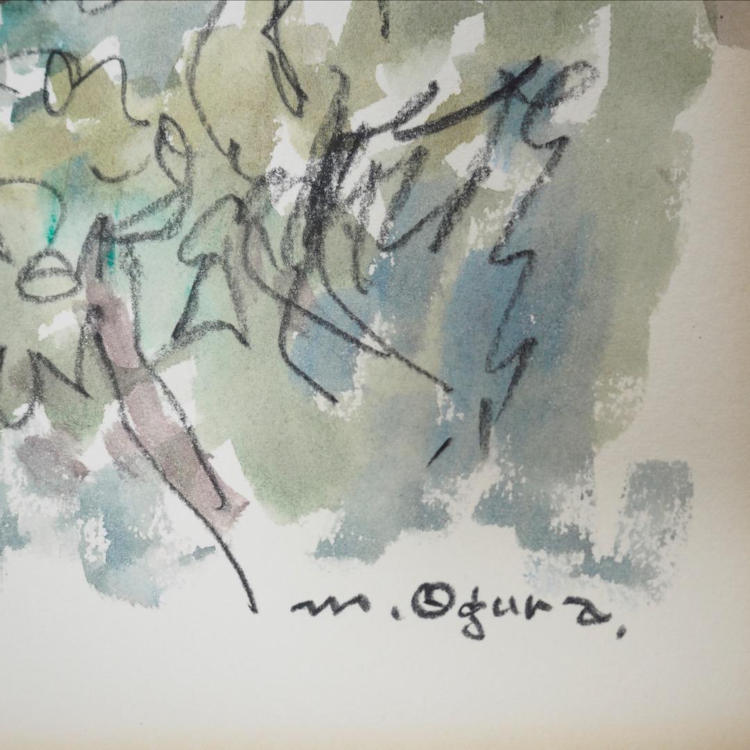 ☆【水彩画】小倉　基弘　長崎32景『活水学院の見える風景』No.029