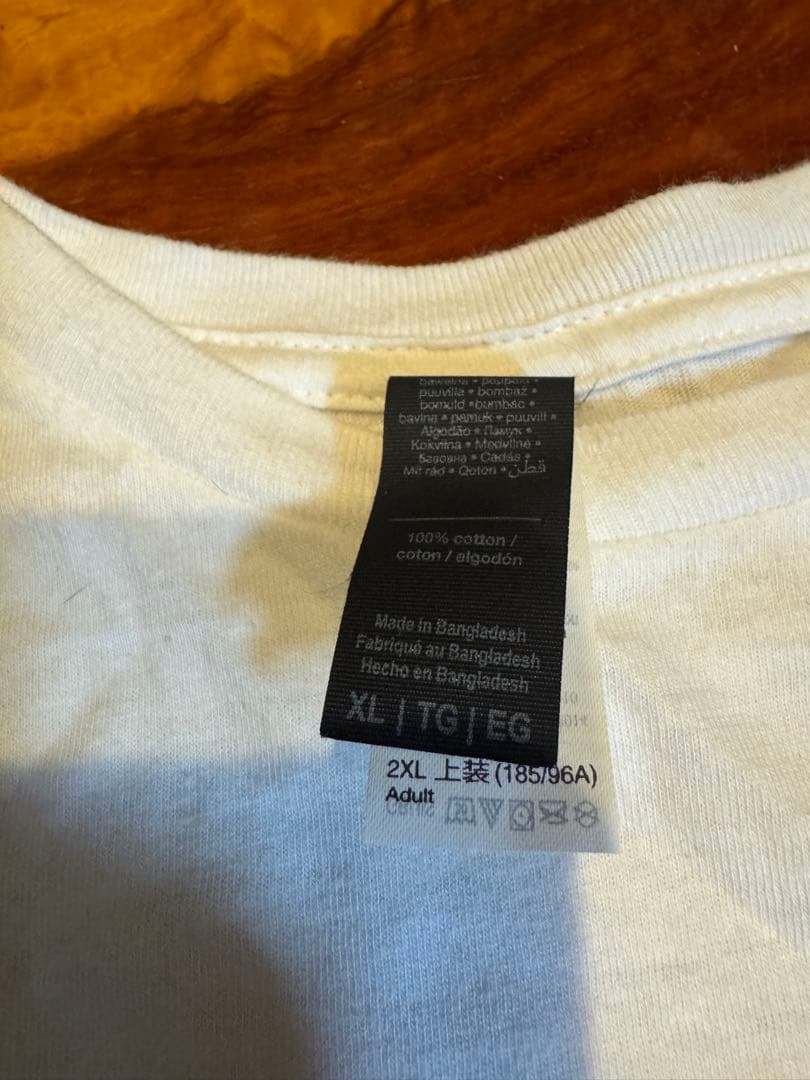 oasis Tシャツ白、黒文字モノトーン、XL2024コピーライト入り